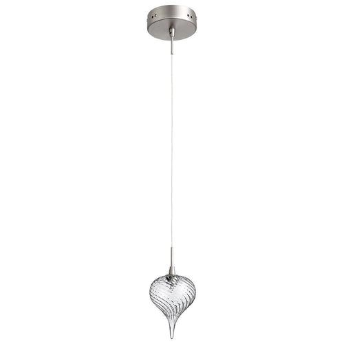 1 Light Clear Teardrop - Satin Nickel __007