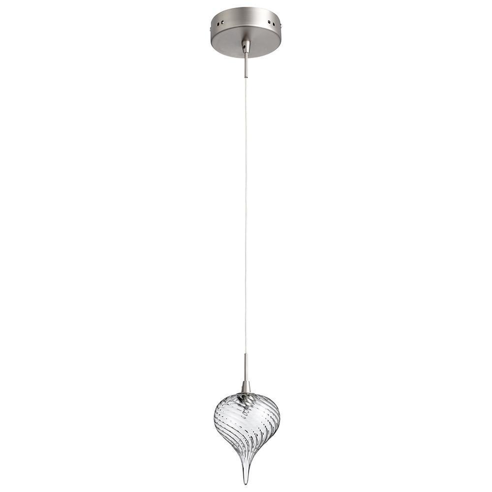 1 Light Clear Teardrop - Satin Nickel __007