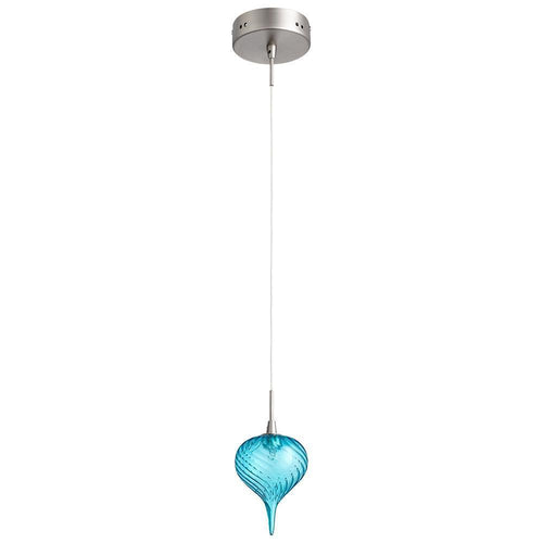 1 Light Aqua Teardrop - Satin Nickel asd __007