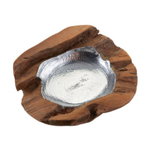 Dimond Home Round Teak Bowl With Aluminum Insert