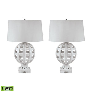 Dimond Lighting Open Work Ceramic Globe Table Lamps - Set Of 2