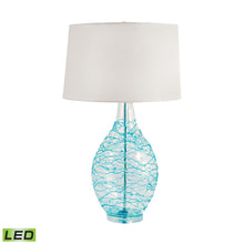 Dimond Lighting Clear Glass Urn Table Lamp With Hand Applied Blue Coils