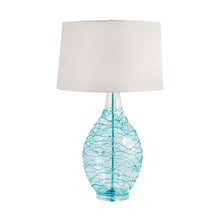 Dimond Lighting Clear Glass Urn Table Lamp With Hand Applied Blue Coils