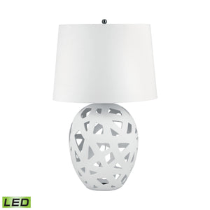 Dimond Lighting Open Work Bisque Ceramic Table Lamp In White