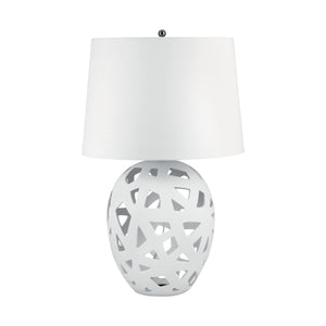 Dimond Lighting Open Work Bisque Ceramic Table Lamp In White