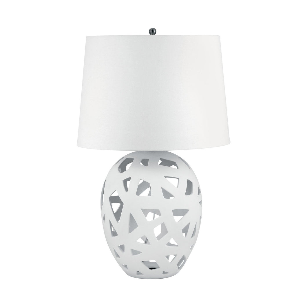 Dimond Lighting Open Work Bisque Ceramic Table Lamp In White