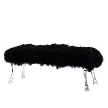 A&B Home Mongolian Fur Bench - 43550