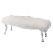 A&B Home Mongolian Fur Bench - 43550