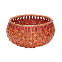 Dimond Home Fish Scale Basket In Red And Orange