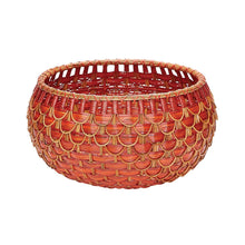 Dimond Home Fish Scale Basket In Red And Orange