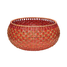 Dimond Home Fish Scale Basket In Red And Orange