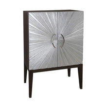 Dimond Home Silver Starburst Dark Stain Metal Bar Cabinet