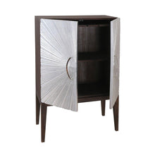 Dimond Home Silver Starburst Dark Stain Metal Bar Cabinet