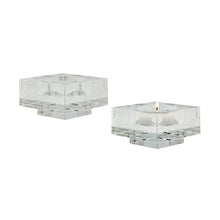 Dimond Home Square Windowpane Crystal Candle Holders