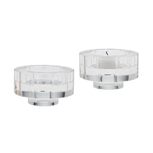 Dimond Home Round Windowpane Crystal Candle Holders