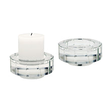 Dimond Home Round Windowpane Crystal Candle Holders