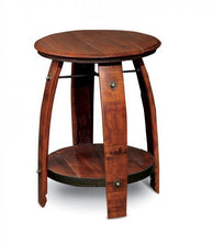 2-Day Designs Barrel Side Table W/ Shelf __007