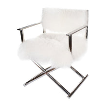 A&B Home Mongolian Fur Director Chair - Gold