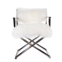 A&B Home Mongolian Fur Director Chair - Gold