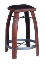 2-Day Designs 24" Stave Stool With a Chocolate Leather Seat __007