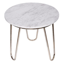 A&B Home White Top with Silver Legs End Table