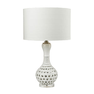 Dimond Lighting Open Work Table Lamp in Gloss White Ceramic