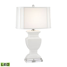 Dimond Lighting Ceramic Table Lamp in Gloss White And Crystal